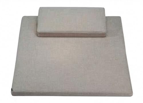 Meditation Mats, Futons, Household Folding, Thickened Fabrics, Natural Hemp Core，Yoga Mat Floor Pillows(Size:70x70cm(28x28inch),Color:Khaki) - color: Khaki, size: 70x70cm(28x28inch)