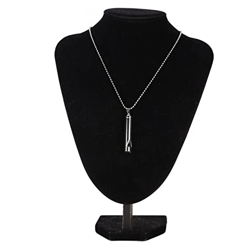 ANGGREK Whistle Necklace, Necklace Anxiety Relief Necklace Meditation Necklace Stainless Steel Whistle Necklace for Men Women - color: Silver