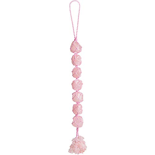 Healing Crystals Home Interior Decoration Car Hanging Ornaments Good Luck Home Decor for Reiki Healing Good Luck Feng Shui Decorations (Rose Quartz) - color: C-style 9