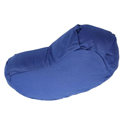 YUYTE Half Moon Meditation Cushion, Buckwheat Hulls Yoga Pillow Floor Seating Support with Cotton Cover for Meditation Zen Practice, Traditional Pillow (Dark Blue) - color: Dark Blue