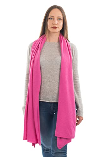 Dalle Piane Cashmere Womens Wool Cashmere Blend Stole Soft Italian Shawl Wrap for Wedding Evening Gift Made in Italy - color: Fuchsia