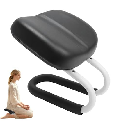 Engorgio Meditation Bench Black, Adjustable Height Meditation Chair, Kneeling Meditation Stool, Seiza Chair, Prayer Bench with Cushion for Home Studio Portable Non-Slip Yoga Stool.