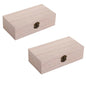 2pcs Wooden Storage Box Set Rectangular Retro Wood Jewelry and Tea Organizer with Flip Lid Natural Finish for Living Space and Packaging