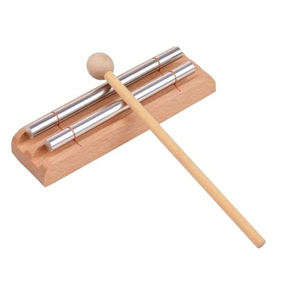Simhoa Meditation Chimes Wind Chimes Tabletop Percussion Instrument Wooden Wind Bell Hand Chime, for Teachers Relaxing Sound, 2 Tones