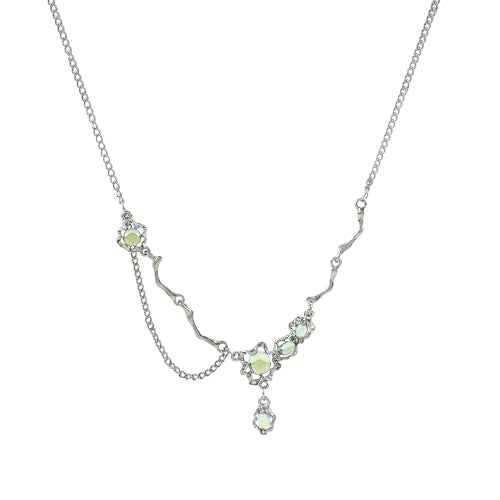 Y2k Irregular Necklace Star Pendant Moonlight Stone Fashion Collar Chain Design Spicy Silver Jewelry for Women - color: Style13