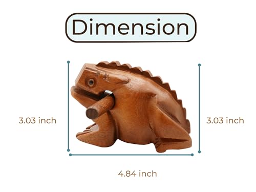 BSIRI 4" Frog Guiro Rasp - Small Instrument Musical Wooden Percussion Wood Block Instrument of Frog Noise Maker and Cool Music Gifts Ideas Funny Weird Instruments for Adults Made from Nature Wood - size: 4 Inches Size