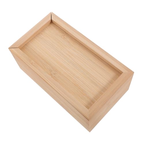 IMIKEYA Rustic Wooden Organizer Box Small Jewelry Trinket Storage Container with Sliding Lid Versatile Wood Craft Box for Keepsakes Elegant Finish for Home Organization and