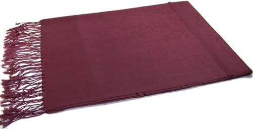 Pashmina Shawl Wrap for Women Soft Lightweight Multi-Purpose Scarf for Weddings, Parties & Casual Wear - color: Dark Burgundy-pl1885