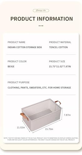 Foldable Open Storage Box,Lover's Gift,Thick Frame,Leather Handle,Closet Cube,Basket for Organizer Toys,Books, Clothes, Socks,Underclothes,Closet Shelf ,Hostel, Office Nurseries(27L)