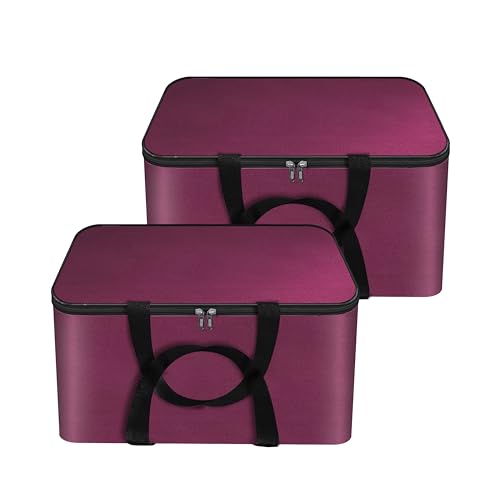 Storite 2 Pack Small Non-Woven Fabric Clothes Storage Bags | Foldable Wardrobe Organizer with Zipper & Handle | Underbed Cloth Storage Box for Sarees, Blankets & Toys (Non-Woven, 41_35_23.5 cm)