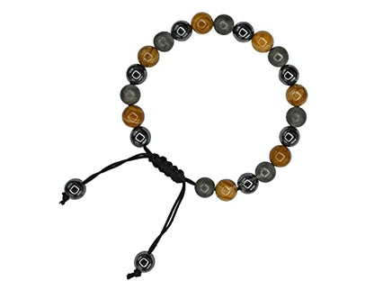 Amazing Gemstone New Beginnings Manifestation Bracelet - Yellow Jasper Pyrite Hematite Bracelet Set for Men Women Healing Calming Anxiety Stress Relief Gifts Pulseras Para Hombres Mujer (Adjustable) - color: New Beginnings