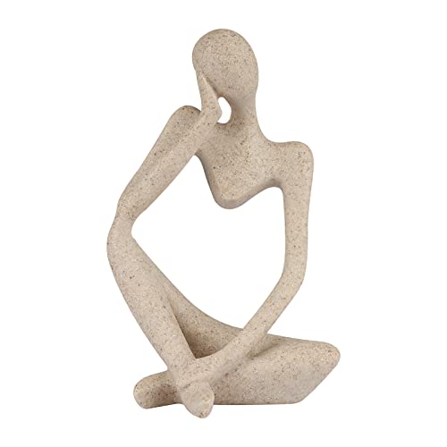 Sandstone Resin Thinker Style Abstract Sculpture Statue Collectible Figurines Home Office Bookshelf Desktop Decor(Small Sandstone,Left) - color: Small Sandstone, size: Left 1pc