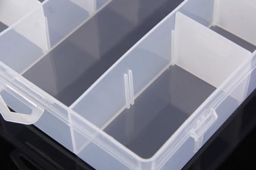 Kamay's Adjustable Compartment Slot Plastic Craft Storage Box Thick Hard Plastic Hobby Craft Storage Box Case With Snap Lock Ideal For Small Items (XL13 Compartment Slot) - style: XL13 Compartment Slot