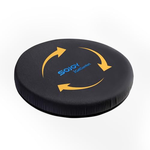iGelComfort Deluxe Gel Swivel Seat Cushion with Supportive Memory Foam 360 Degrees Rotating Seat Cushion for Home,Stool Chair,Office (Black, 13.5 * 13.5 * 1.75 inches) - color: Black, size: 13.5 x 13.5 x 1.75 inches