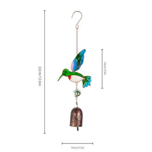 Wind Chimes,Humingbird Patio Decor,Outdoor Decor,Garden Decor,Window Hanging,Aluminum Bell