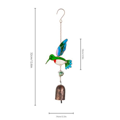 Wind Chimes,Humingbird Patio Decor,Outdoor Decor,Garden Decor,Window Hanging,Aluminum Bell