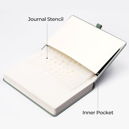 EMSHOI A5 Notebook Blank Journal - 320 Pages, 100gsm Thick Paper, Hardcover Leather, Art Sketchbook for Drawing, Unlined, Plain Sketch Book for Women Men Work Writing, 14.5 x 21cm, Light Green