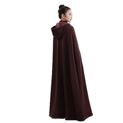 Meditation Buddhist Hooded Cloak Coat,Women Men Outfit Coat,Meditation Buddhist Hooded Cloak Monk - color: Coffee, size: Medium