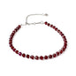 Natural Crystal Silver Bracelet, 0.12" Faceted Stone Beads Adjustable Jewelry for Women, Handmade Crown Chakra Design for Meditation & Spiritual Gifts - color: Brown Garnet