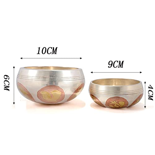 White Copper Buddha Sound Bowl Singing Bowl Copper Bowl Yoga Meditation Singing Bowl for Healing Prayer Relaxaion Healing，White 10cm