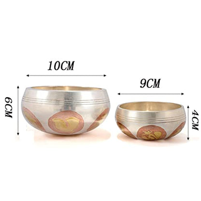 White Copper Buddha Sound Bowl Singing Bowl Copper Bowl Yoga Meditation Singing Bowl for Healing Prayer Relaxaion Healing，White 10cm
