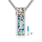 Cremation Urn Necklaces for Ashes Sterling Silver 3D Vertical Bar Memorial Pendant for Loved Ones Keepsake Cremation Jewelry Gifts for Women Men - style: Rose Flower