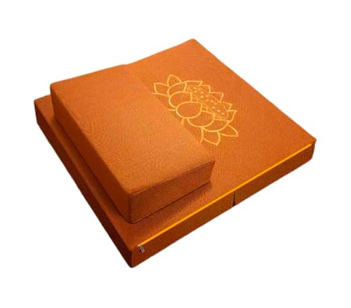 Large and Meditation Cushion,Square Handcrafted Meditation Mat,Portable Foldable Floor Cushion Outdoor Coconut Fibre Linen Yoga Cushion(Size:24x24inch,Color:Light Brown) - color: Light Brown, size: 24x24inch