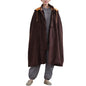 Women Men Meditation Hooded Cloak Double Layer Plush Thickened Coat Comfortable Warm Prayer Robe - color: Coffee, size: X-Large