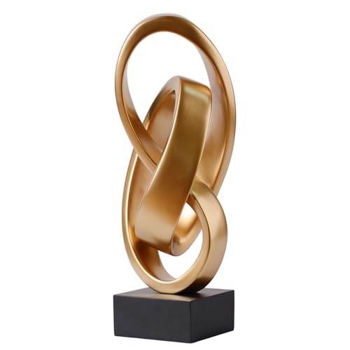 HAUCOZE Modern Abstract Sculpture Art Collectible Statue Home Decor Table Centerpiece Gift for Desktop Bookshelf Polyresin 17.0 Inch
