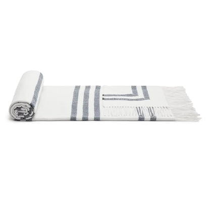 Amazon Basics Room Décor Throw Blanket, Lightweight and Cozy, Recycled Polyester, 50" x 60", Light Grey With Blue Stripes - color: Light Grey With Blue Stripes, style: Woven