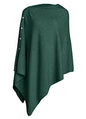 PULI Women's Versatile Knitted Shawls Scarf Poncho Sweater with Buttons Lightweight Spring Summer Fall Wraps - color: A-sea Green