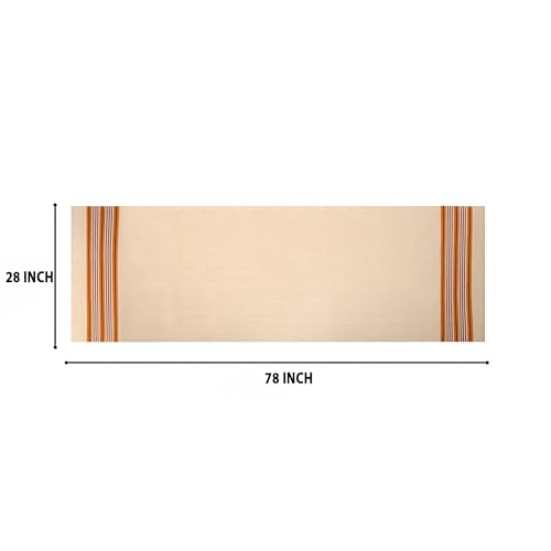 MELLOWBUFF Hand-Woven Cotton Yoga Mat – 100% Natural Cloth Yoga Rug for Hot Yoga, Exercise, Workout, Fitness & Meditation – Absorbent, Washable Yoga Rug, 78 x 28 Inches