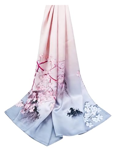 100% Mulberry Silk Oversized Women’s Sun-Shielding Shawl Formal Evening Neckwear Featherlight Airy - color: N26-purple Haze Shawl（69" X 21"inch）