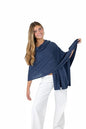 Velanio Cashmere Luxury Knitted Wrap Travel Shawl Scarf, Pashmina Stole, All-Season Scarf for Women Cashmere Wool Blend - color: Hale Navy
