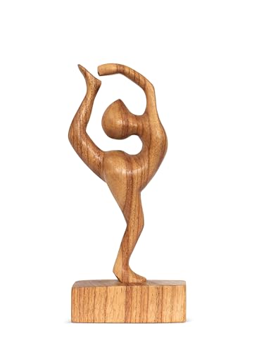 G6 Collection 10" Wooden Handmade Abstract Sculpture Art Decorative Home Decor Handcrafted Figurine Accent Decoration Artwork Hand Carved, Dancer Pose - style: Dancer Pose