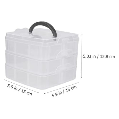 LIFKOME 2pcs Storage Boxes Detachable Compartments Capacity Jewelry Cosmetics Organizer Portable Lightweight Material