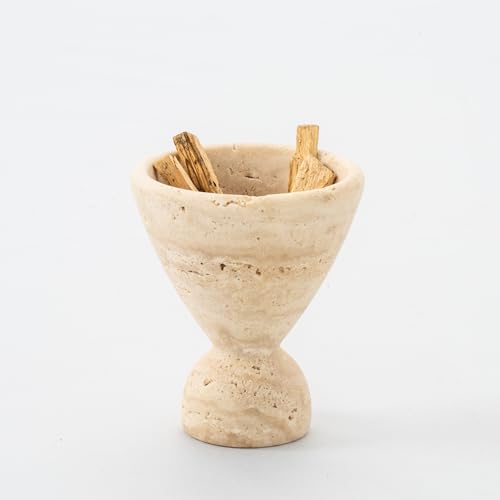 Wild Works Vintage Travertine Cave Stone Incense Mid-Ancient Minority Abstract Geometric Ornament Home Decor Indoor