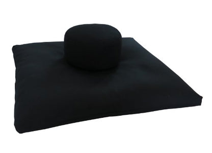 Round Zafu and Zabuton Meditation Cushion Set (2pc) - color: Black