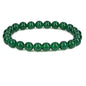 Keleny Gem Semi Precious Gemstones 8mm Natural Stone Round Beads Rock Crystal Jasper Stretch Bracelet 7 Inch Unisex - color: Dyed Green Agate