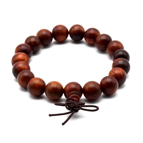 Zen Dear Unisex Natural Rosewood Prayer Beads Buddha Buddhist Prayer Meditation Mala Necklace Bracelet - style: 10mm 19 beads