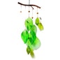 Glass Wind Chimes for Outside,Unique Handmade Windchimes Outdoors with Stained Glass Leaves for Home Window Garden Yard Patio Decor Ornament for Christmas Tree,Green 20"