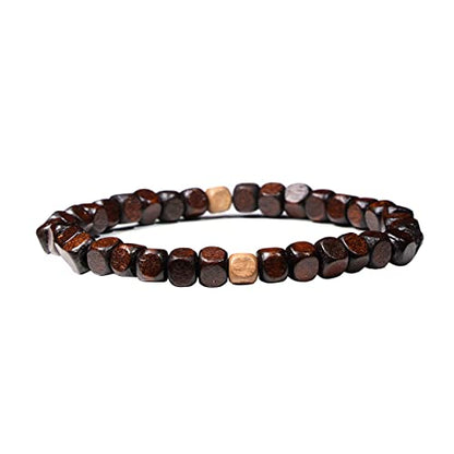Natural Wood Beads Bracelet for Men Women Wooden Bracelet for Prayer Meditation Healing - color: A2: 4Pcs