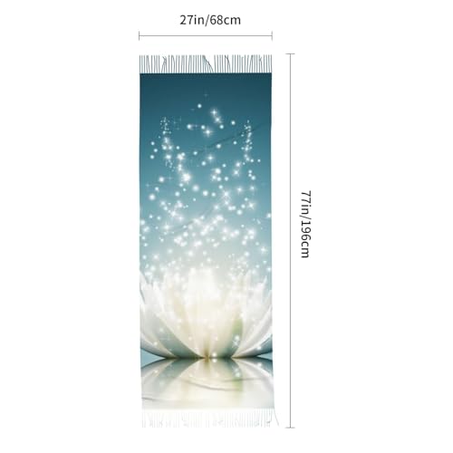 Spiritual Meditation Yoga Magic Lotus Flower Women'S Faux Cashmere Tassel Scarf Oversized Soft Shawl Wrap For Fall Winter Daily Wear Travel Gifting