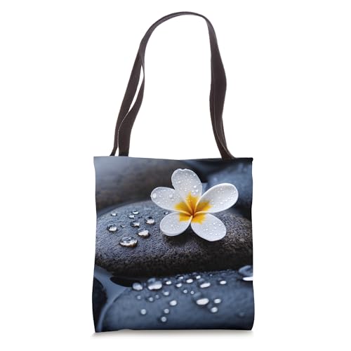Pebble Rock with Flower Yoga Meditation Tote Bag