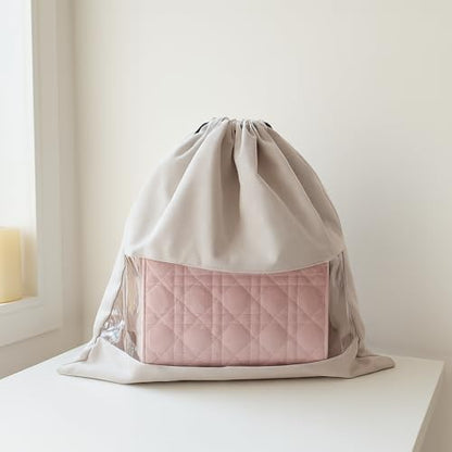 Drawstring Storage Bag, Dust Protection Fabric Organizer, Lightweight Moisture-Resistant Closet Storage Sack (Grey)