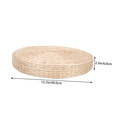 GLEAVI Natural Woven Japanese Style Cushion Round Meditation Seating Pad for Home Yoga Thickness for Floor Use Relaxation