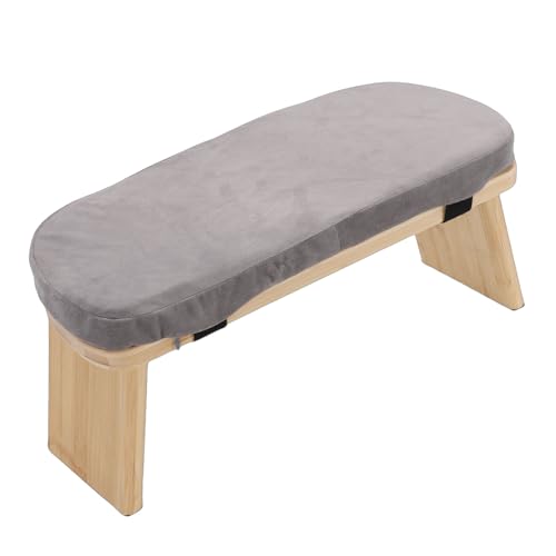 Meditation Bench, Premium Beechwood Folding Kneeling Stool Supports 260lbs Magnetic Hinge Locks, Prayer Bench with Soft Cotton Cushion Non Slip Pads for Yoga Meditation Prayer Home