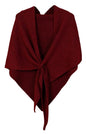 Shawls Wraps Women Triangle Sweater Scarf Warm Wool Blend Pashmina Cape Cold Weather Neck Warmer Winter Fall Accessory - color: Solid-wine-red