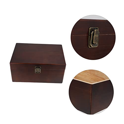 TOPPERFUN Sundries Storage Box Retro Wooden Organizer for Jewelry Items Decor Multi-functional Holder for Desktop Use
