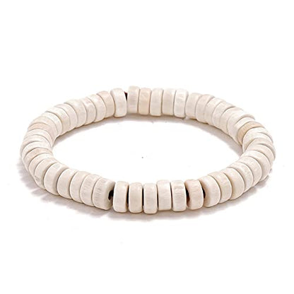 7/8/15Pcs Classic Natural Sandalwood Wooden Beaded Bracelet Set Vintage Elastic Round Strand Wood Tibetan Bracelet Set for Men Women Meditation Buddhist Mala Prayer Jewelry